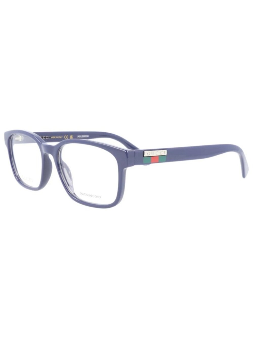 New Gucci Women's Eyeglasses Square Rectangle Injection Frame Mens Blue Blue